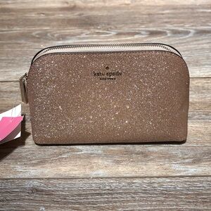 ♠️ Kate Spade Tinsel Rose Gold Cosmetic Case